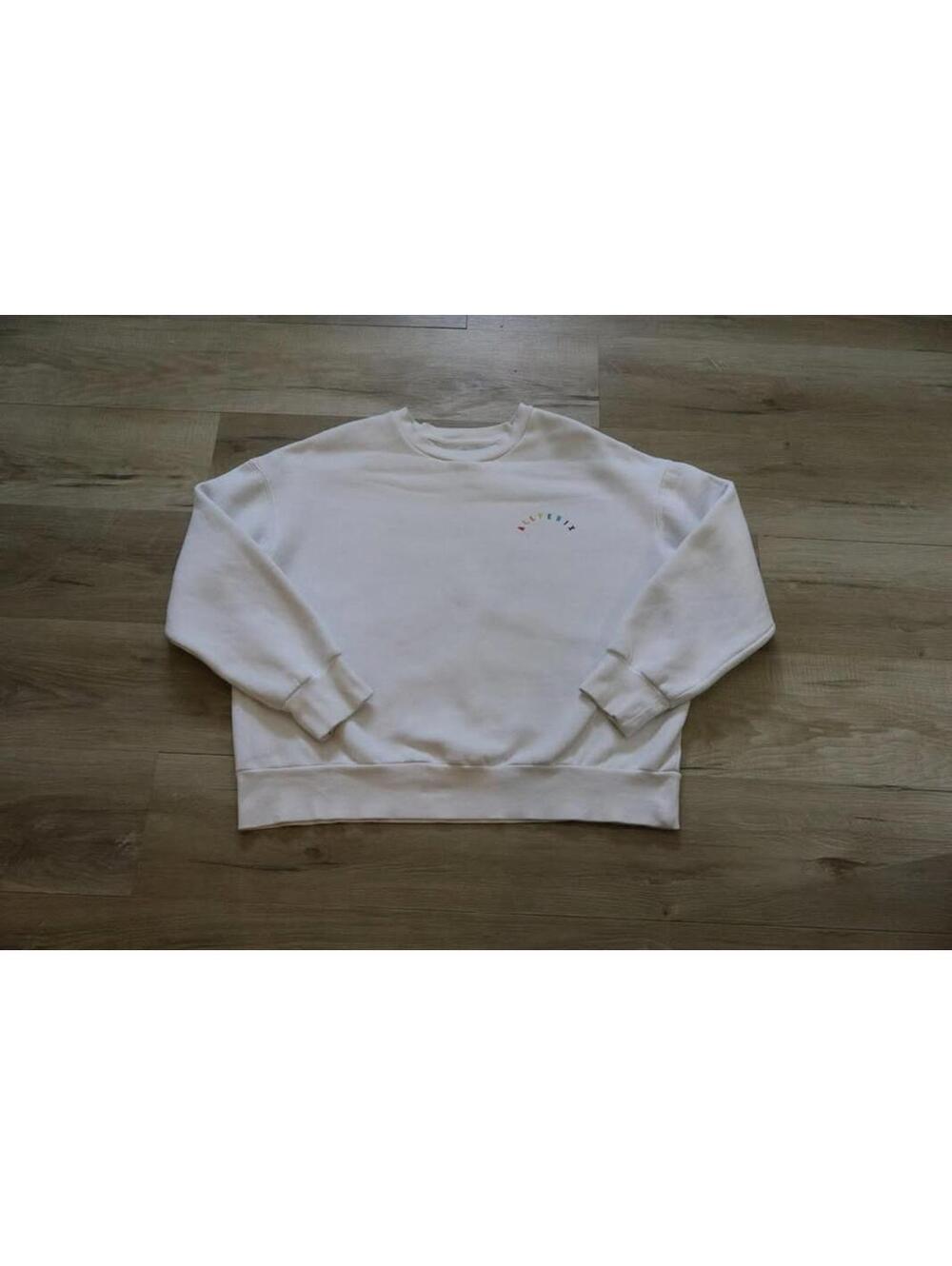Allfenix Sweatshirt Women's‎ M Rainbow Logo Austrailia Crewneck White Pullover